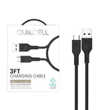 Quikcell   3ft FAST CHARGE CABLE USB-A to USB-C Black