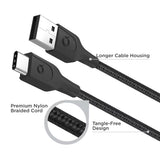 Quikcell   3ft FAST CHARGE CABLE USB-A to USB-C Black