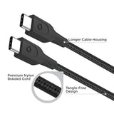 Quikcell   10ft FAST CHARGE CABLE USB-C to USB-C Black