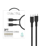 Quikcell   3ft FAST CHARGE CABLE USB-C to USB-C Black