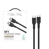 Quikcell   6ft FAST CHARGE CABLE USB-C to USB-C Black