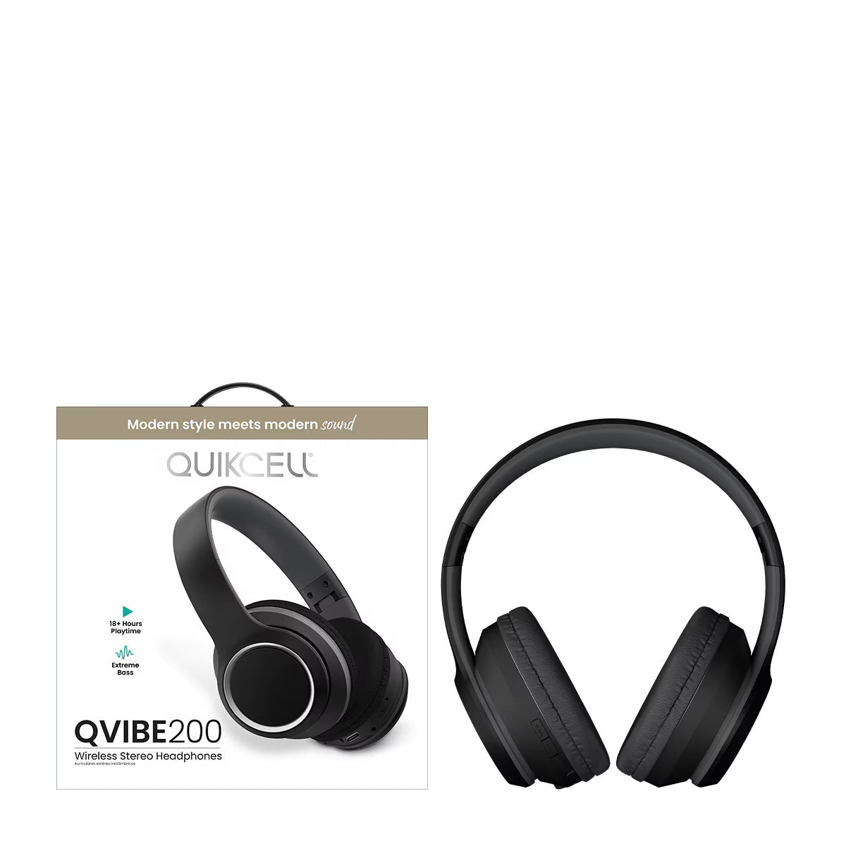 Quikcell   QVIBE 200 On-Ear Headphones Black