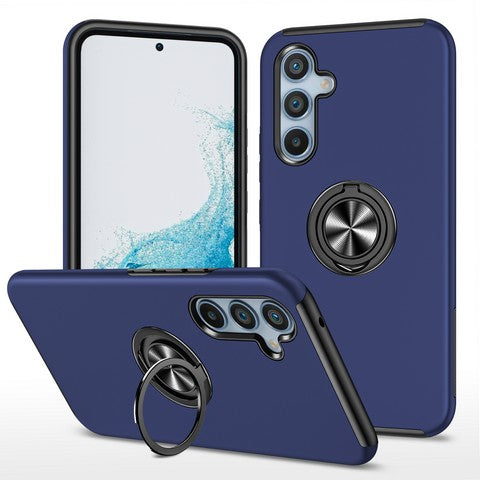 Samsung A36 5G A56 5G Oil Painted Case w/Flat Magnetic Ring Stand Black