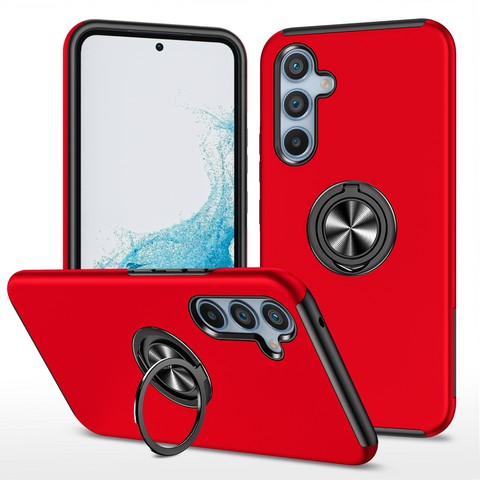 Samsung A16 5G Oil Painted Case w/Flat Magnetic Ring Stand Red