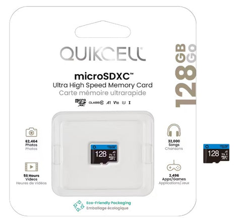 QUICKCELL 128GB MICRO SD MEMORY CARD