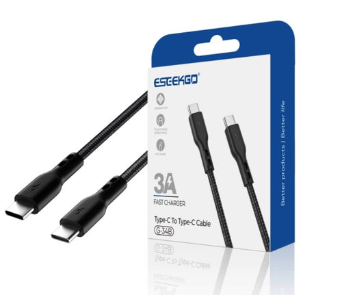 ESEEKGO G-34B 4FT TYPE C TO TYPE C USB CABLE-BLK