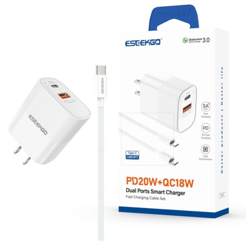 ESEEKGO T-32UC TRAVEL ADAPTER TYPE-C FAST CHARGING