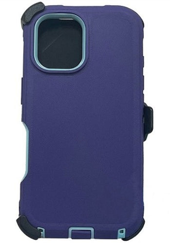iPhone 17 Rugged Armor with Belt Clip Holster - Purple