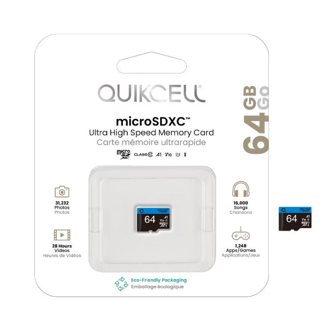 Quikcell   Ultra High Speed MEMORY CARD 64GB microSDXC Black Vault