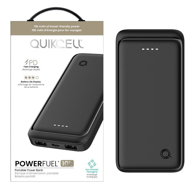 Quikcell PowerFuel 10k Portable PowerBank Black