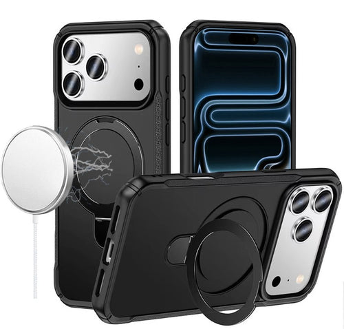 iPhone 17 PM MAGNETIC RING HQ HYBRID CASE BLACK