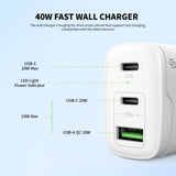 40W Dual PD+QC Fast Wall Charger (12/48)