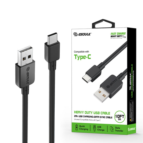 Esoulk 10FT Round Cable For Type-C 2A