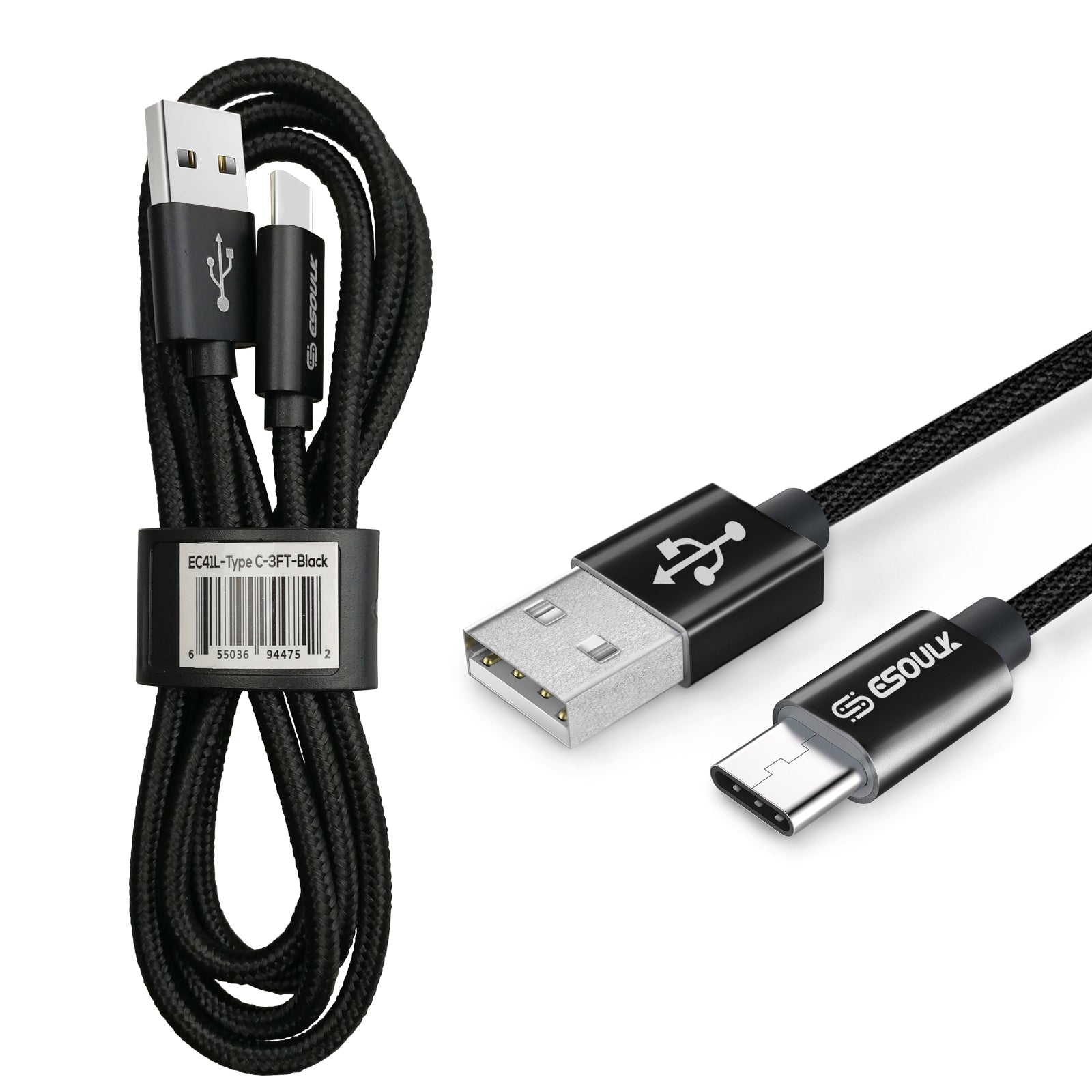 Esoulk 3FT Braided Cable For Type-C (12/144)