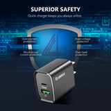 20W PD/QC Wall Charger & 5FT Cable for C to 8pin