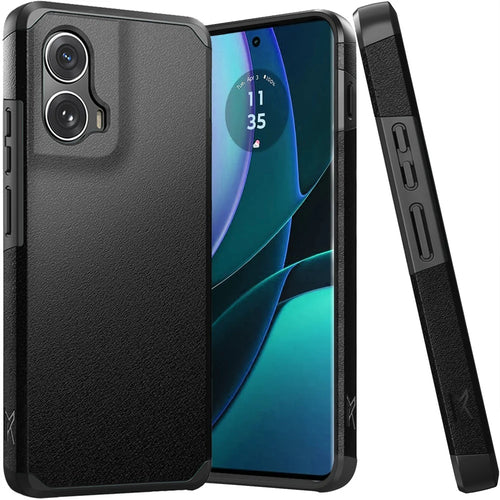 Premium Tough Strong Hybrid (Magnet Mount Friendly) Case Cover For Motorola Edge 5G 2024 - Black