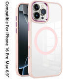 Crystal Clear MagSafe Case for iPhone 16 Pro Max - Pink