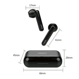Reiko TWS Wireless Earbuds with Charging Case Macaron Finishing In Black