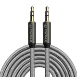 3M [10ft] Nylon Fabric Tangle-Free Male To Male 3.5mm Auxiliary Cable