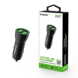 12W 2.4A Dual USB Car Adapter