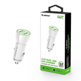 12W 2.4A Dual USB Car Adapter