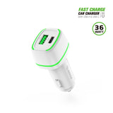 36W FAST CAR CHARGER 18W PD+18W QC