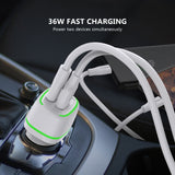 36W FAST CAR CHARGER 18W PD+18W QC